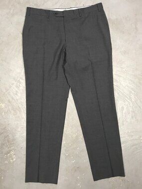 Canali Dress Pants "Impeccable" Wool Trousers Made in Italy Sharkskin Grey 36x29